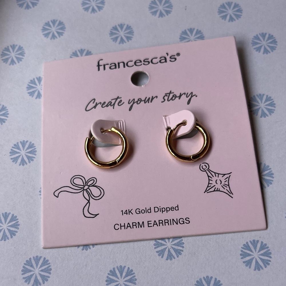 Francesca's Gold Dipped Charm Earrings